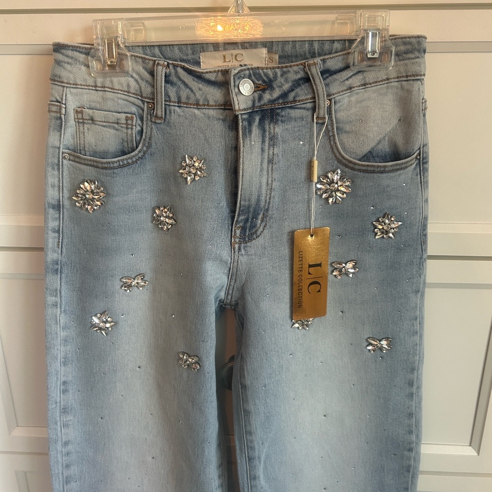 Studded Wide Leg Jeans by Lizette Collection